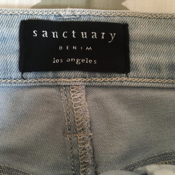 Sanctuary Jean Skirt Button Down Light Wash Denim Stretch Size 25 NEW - Picture 5 of 8